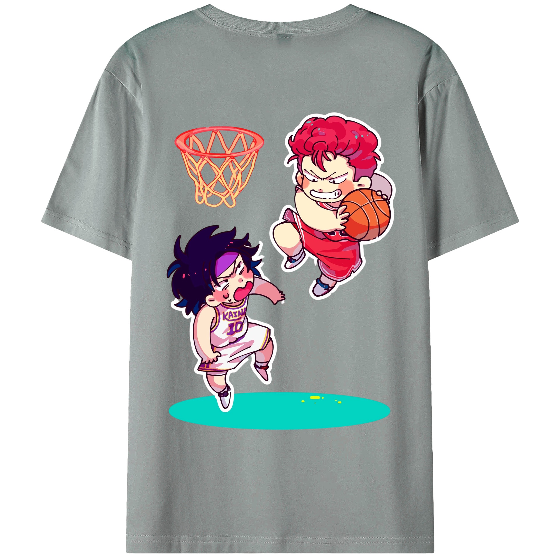 （画像用） SLAM DUNK／スラムダンク 綿100％ メンズ半袖Tシャツ（バックプリント） 通気性